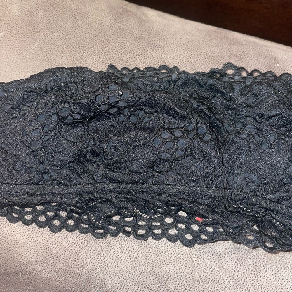 Aerie black strapless bralette 34C